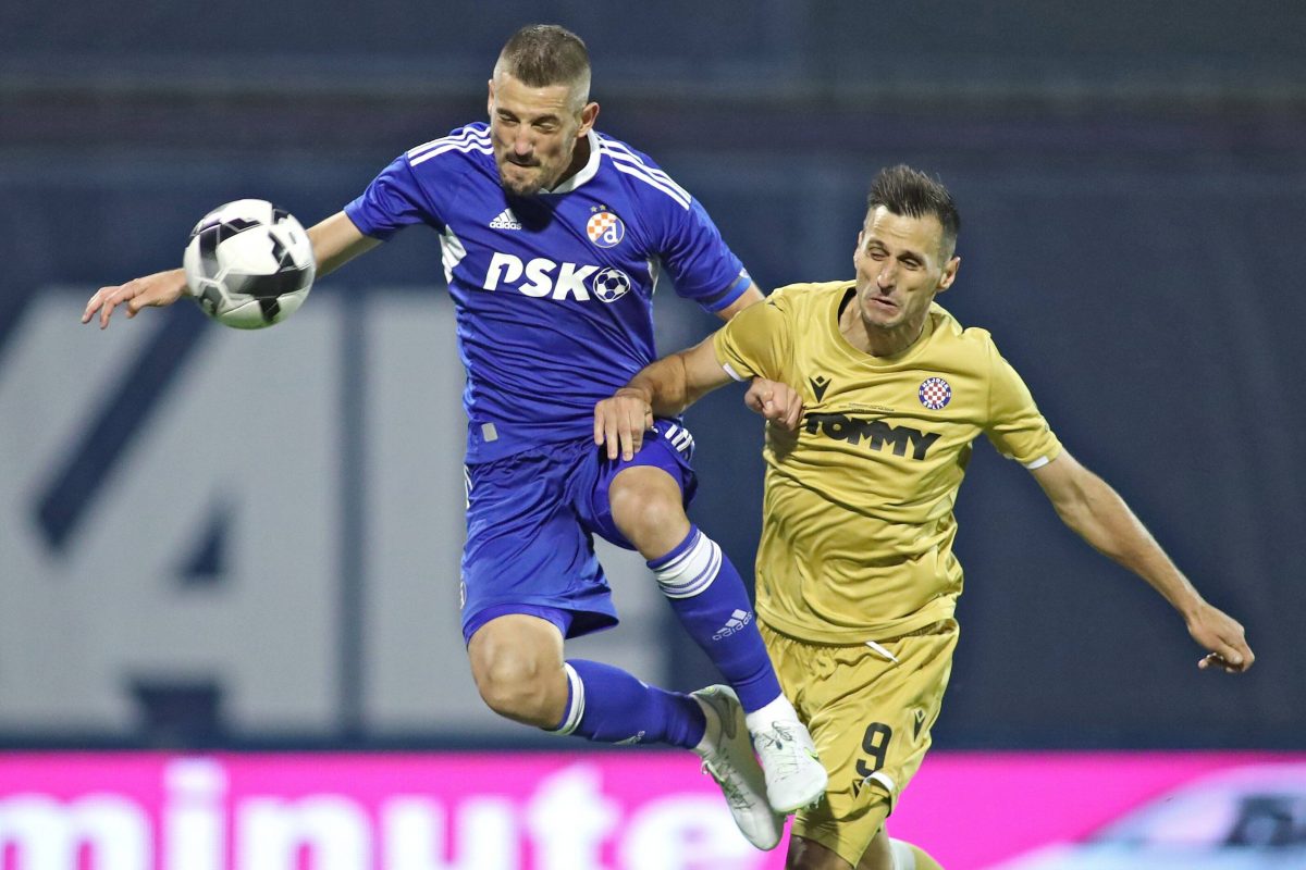 Dario Melnjak of Hajduk Split and Stefan Ristovski of Dinamo